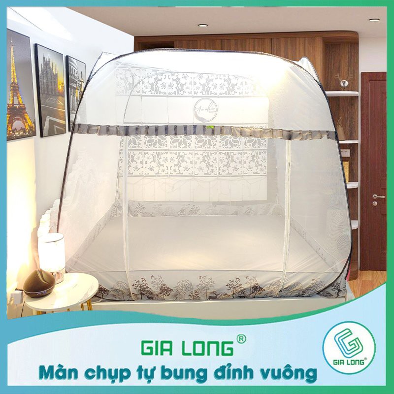 Màn chụp đỉnh vuông 1m6/1m8/2m màn chụp tự bung Gia Long