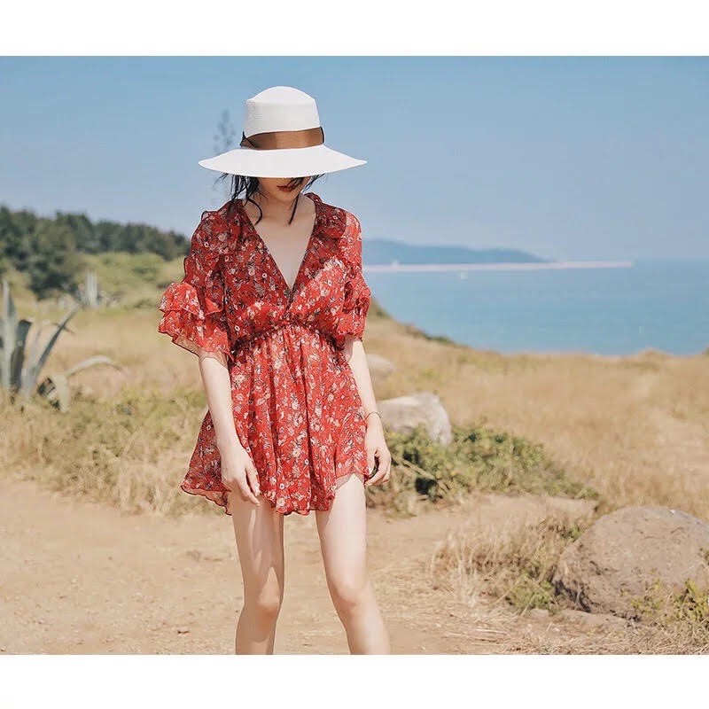 Bikini đôi đỏ hoa nhí | BigBuy360 - bigbuy360.vn