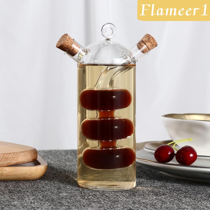 [flameer1] Bộ Bình Đựng Dầu Và Giấm Có Nút Bần Có Thể Tháo Rời Và Vòi Rót Dầu Ô Liu Kép