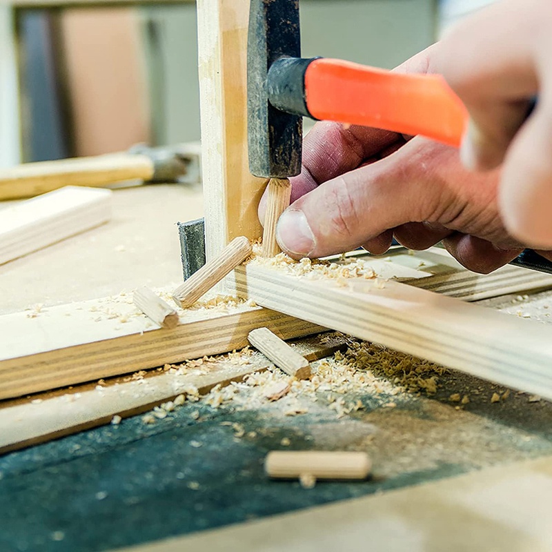 Dowels Gỗ Có Rãnh Với Đầu Nối - Phích Cắm Dowel Cho Đồ Nội Thất, Dự Án Gỗ Và Các Dự Án Nghệ Thuậ