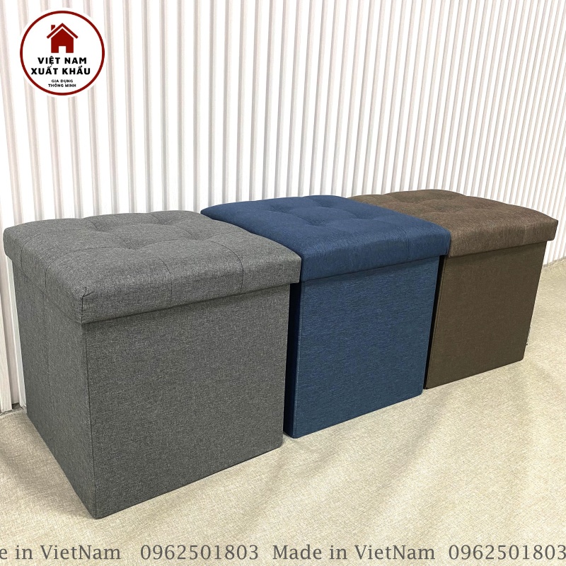 Bộ Combo 2 Ghế Kiêm Thùng Đựng Đồ Size XL 70x39xcao40cm&amp;L 39x39xcao40cm Sang Trọng Chất Vải Oxford 600D