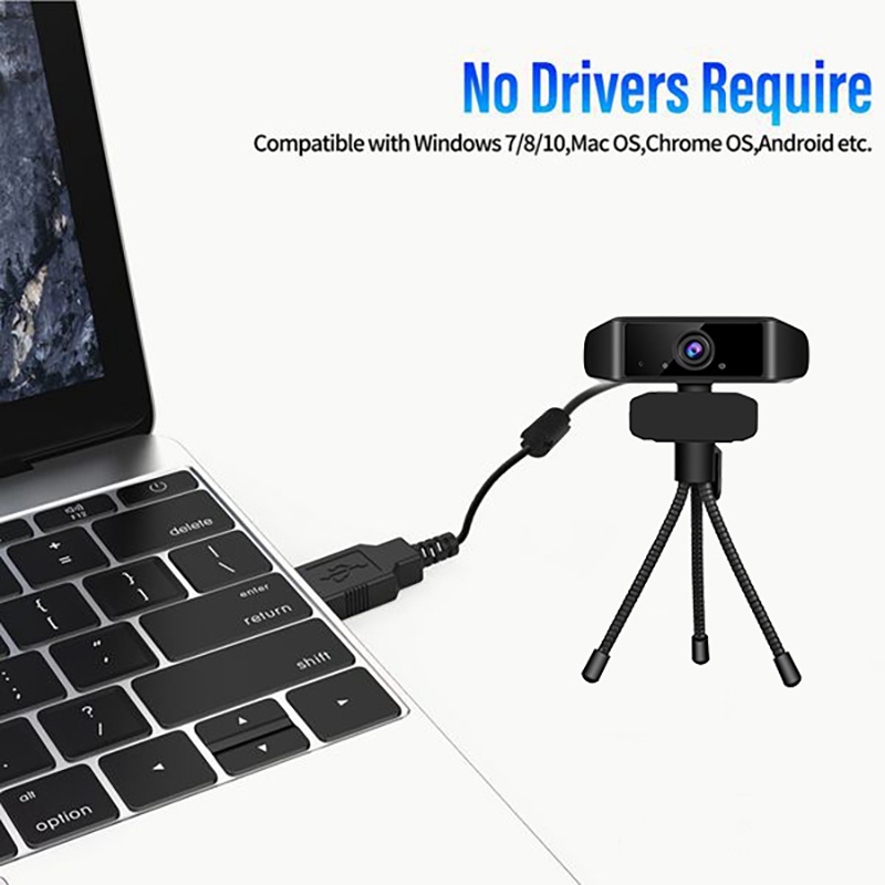 Webcam USB 2K kèm giá đỡ micro cho máy tính để bàn/laptop