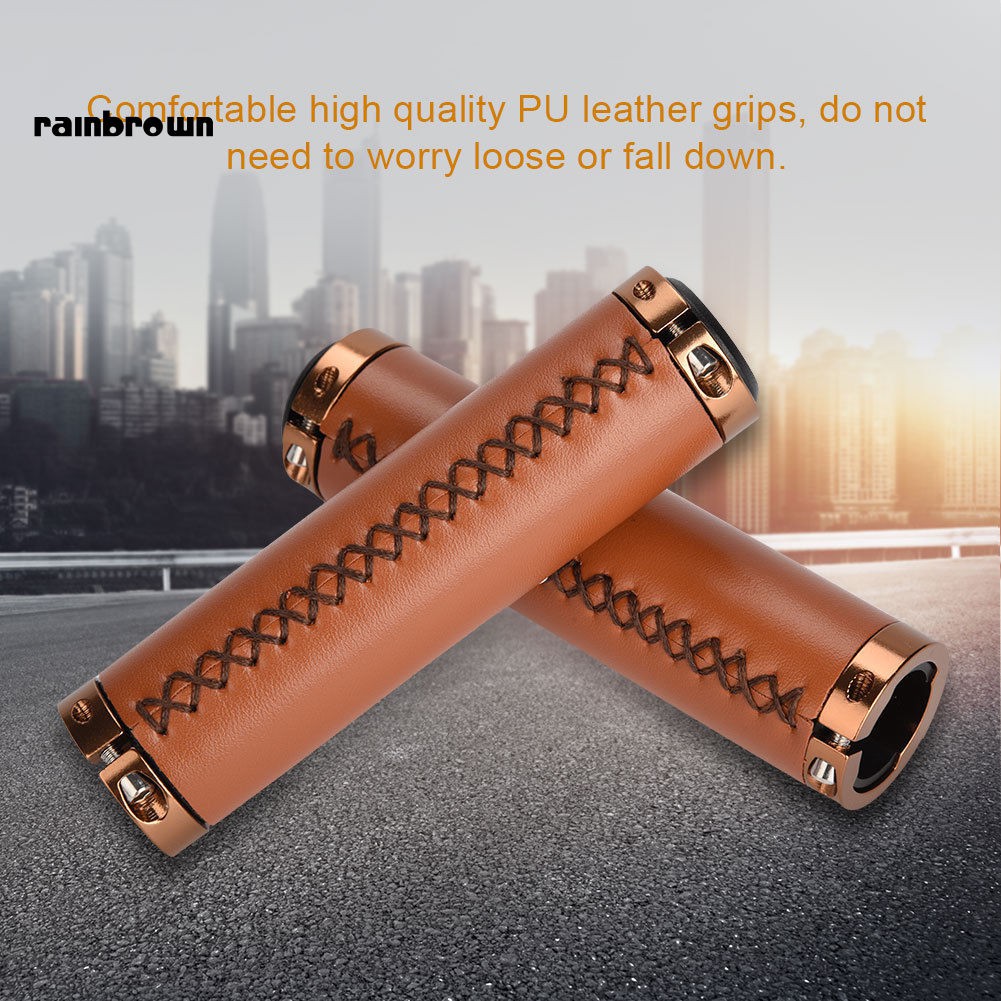 1 Cặp Bọc Tay Lái Xe Đạp Leo Núi Bằng Da Giả Chống Trượt