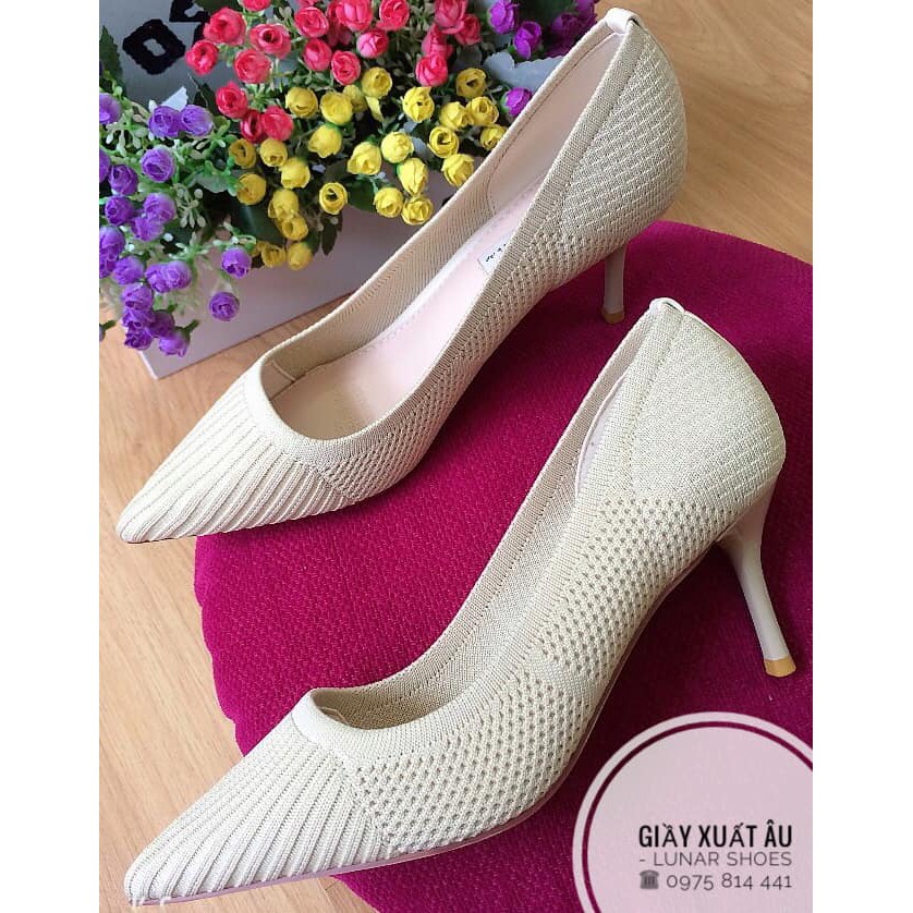 THANH LÝ G177 Giầy cao gót chất len sợi tăm cao cấp