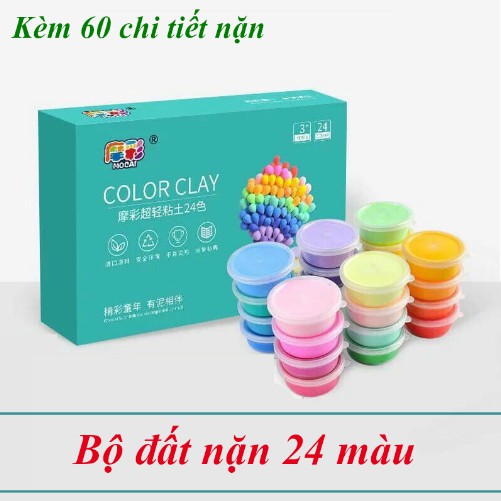 Bộ đất nặn 24 màu - kèm 60 chi tiết nặn cho bé