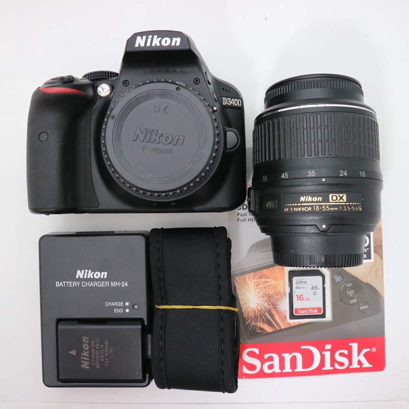 Bộ máy ảnh Nikon d3400 kèm ống kính 18-55 VR