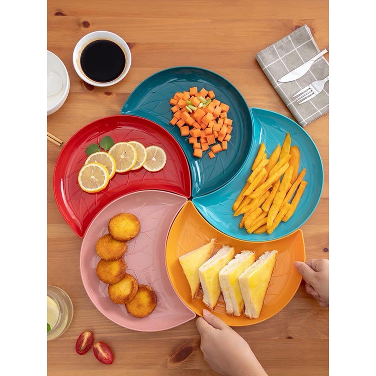 Set 5 Đĩa Bán Nguyệt Nhiều Màu Sắc Sinh Động