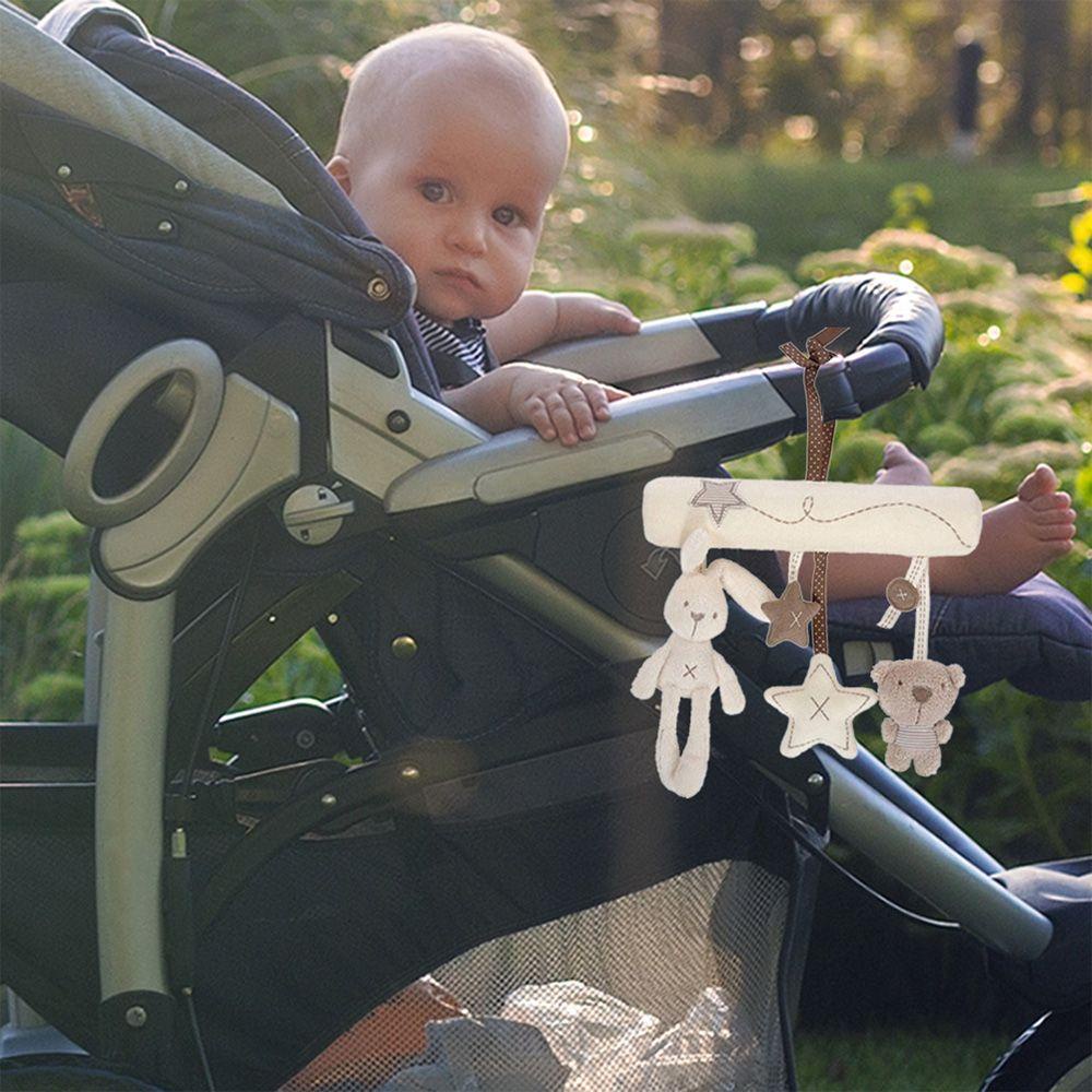 Chuông Lắc Cầm Tay Hình Thỏ Mềm Mại Dễ Thương Cho Xe Đẩy Em Bé