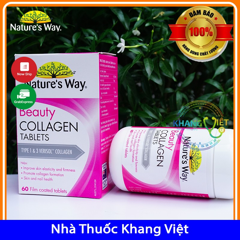 Viên uống đẹp da bổ sung collagen Nature's Way Beauty Collagen chính hang ÚC 60 viên | Thế Giới Skin Care