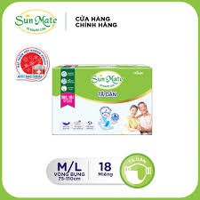 (18 miếng) Tã dán Sunmate Size M/L 18 miếng