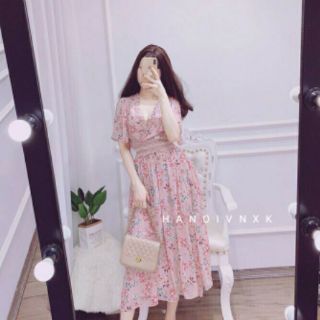 (Cực xinh) Đầm hoa phối ren hanoivnxk