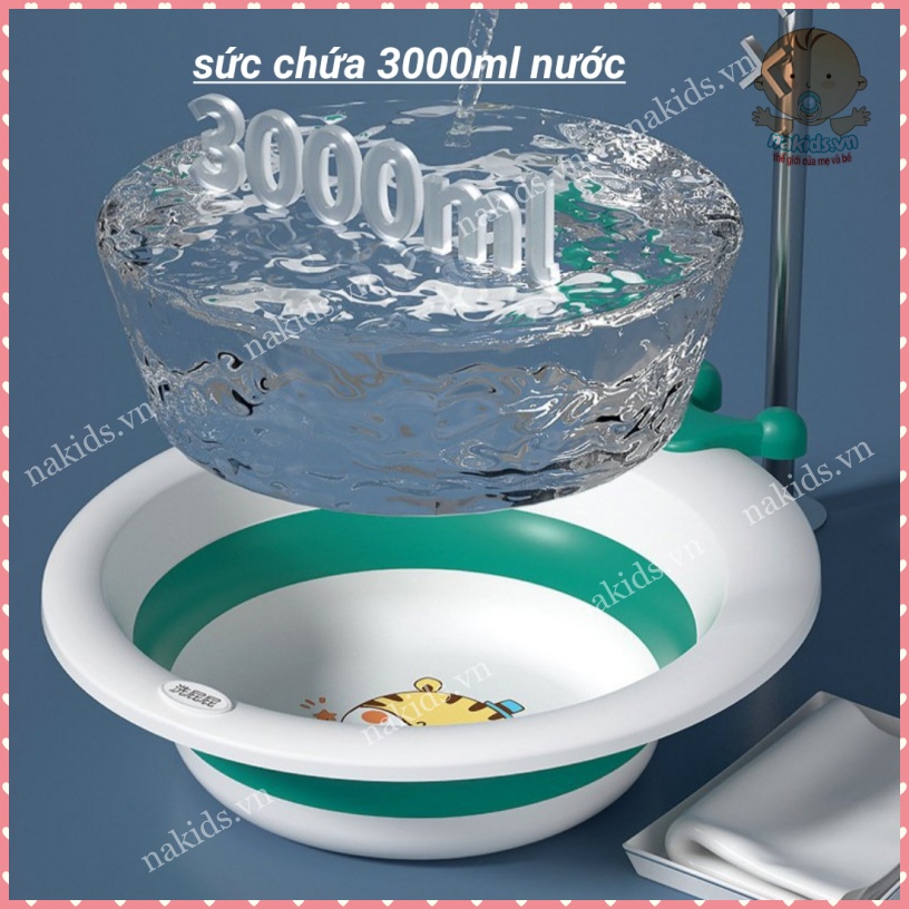 Chậu Rửa Mặt Gấp Gọn, Chậu Đi Sinh Hình Vương Miện Dùng Để Vệ Sinh Cá Nhân Cho Bé Và Cả Gia Đình MS103