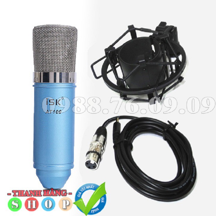 Combo Mic Thu Âm AT100( Hoa Vinh) Sound Card HF-5000 Pro Max II Auto Tune và Full phụ kiện