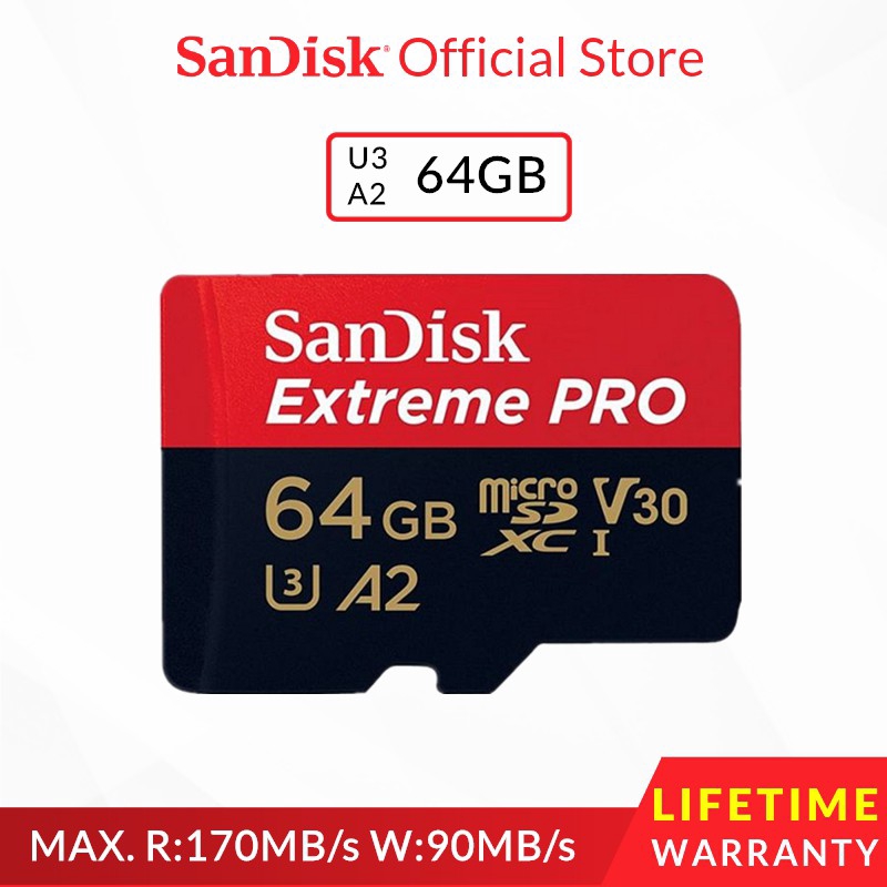 Thẻ nhớ MicroSD SanDisk Extreme Pro Class 10 (64GB / 170MB / S / A2 / U3)
