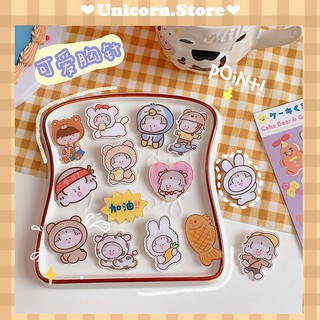 Huy hiệu, ghim cài balo, cặp sách cosplay cô bé hoạt hình gấu thỏ dễ thương Unicorn Store