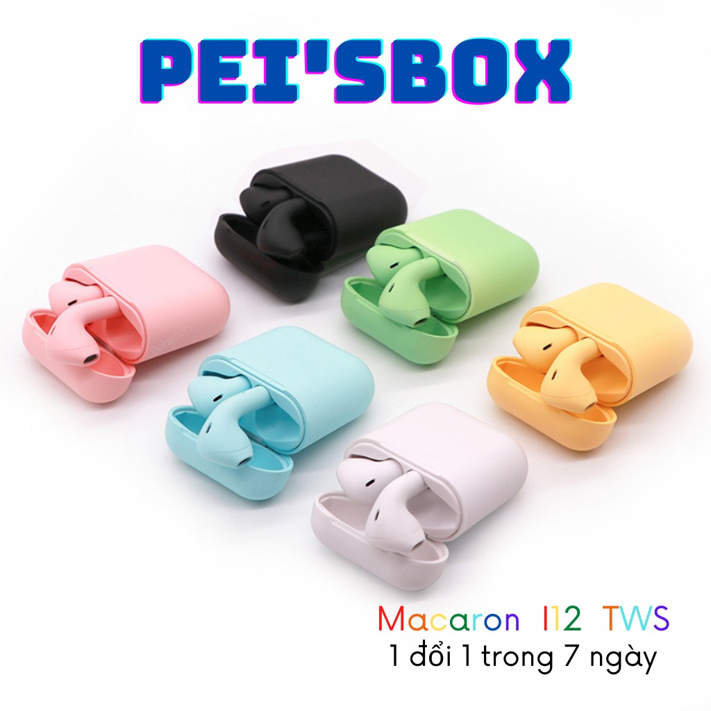 Tai nghe không dây i12 bluetooth tws macaron 5.0 màu hàn quốc Cảm Ứng Vân Tay siêu nhạy âm thanh HIFI cho Android và IOS | BigBuy360 - bigbuy360.vn