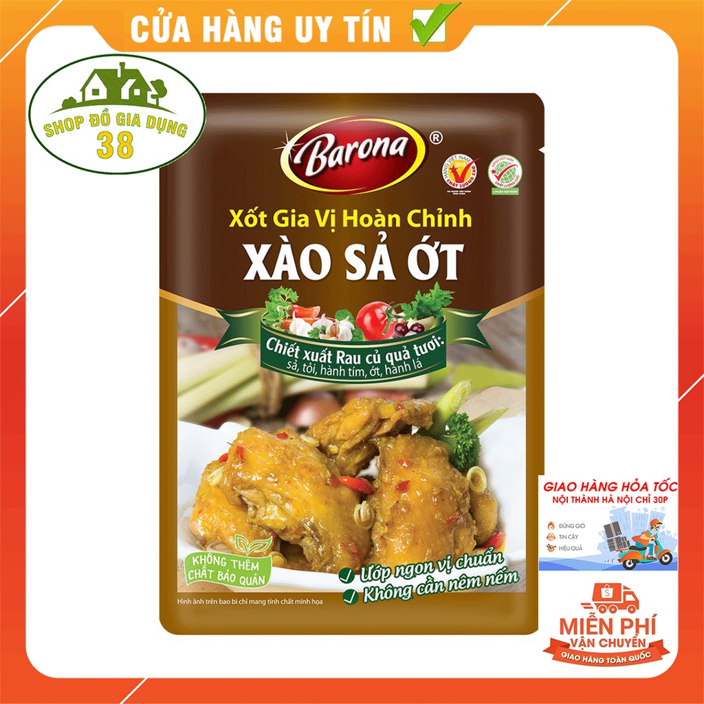 Xốt Xào Sả Ớt Gia Vị Hoàn Chỉnh Barona - Xào Sả Ớt 80g