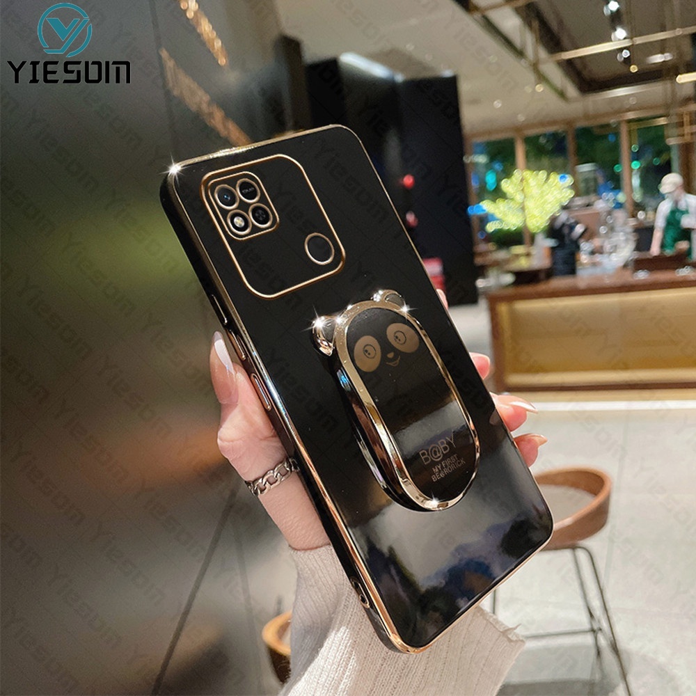 Ốp Điện Thoại Silicon Dẻo Họa Tiết Hoạt Hình Chú Gấu Kèm Giá Đỡ Cho Xiaomi Redmi 10C 10A 9C 9A 9T 9 8 8A