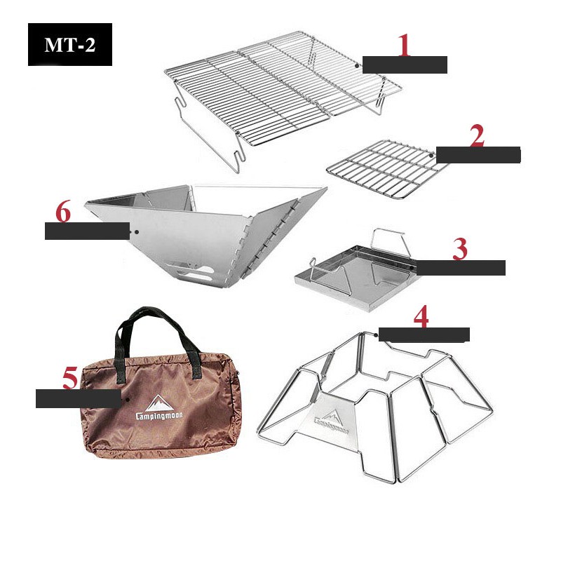 Bếp nướng BBQ than hoa dã ngoại Campingmoon MT2 – Bếp nướng gấp gọn du lịch, dã ngoại inox | BigBuy360 - bigbuy360.vn