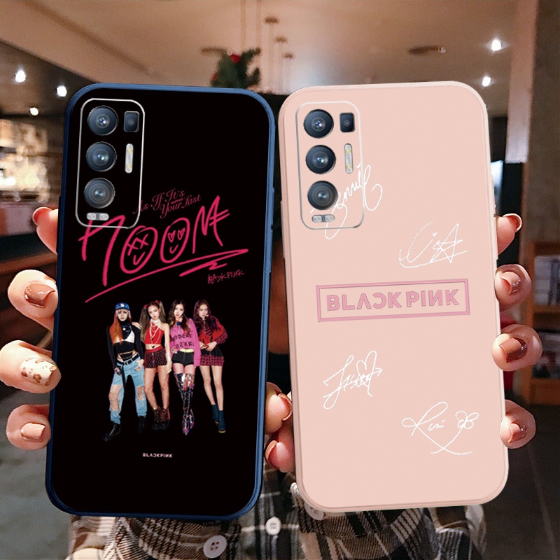 Ốp Điện Thoại Viền Vuông Màu Đen/Hồng Thời Trang Cho OPPO Reno6 Z 5G Reno 5 Pro 4 4G 3 Reno2 Z F