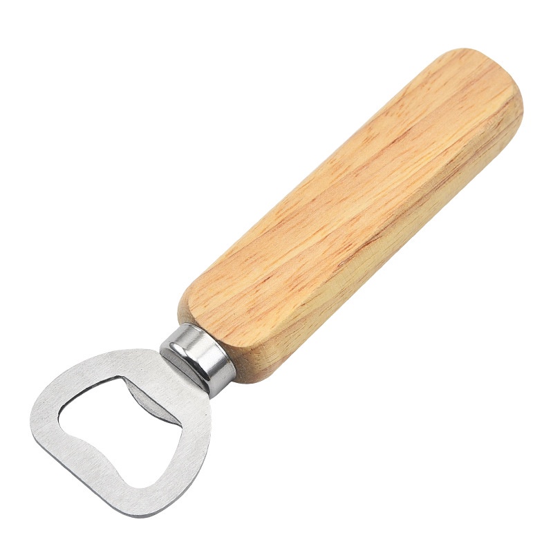 Kitchen  Wine Beer Soda Glass Cap Bottle Opener ,Bartender Wooden Rubber Bottle Opener Handheld Corkscrew