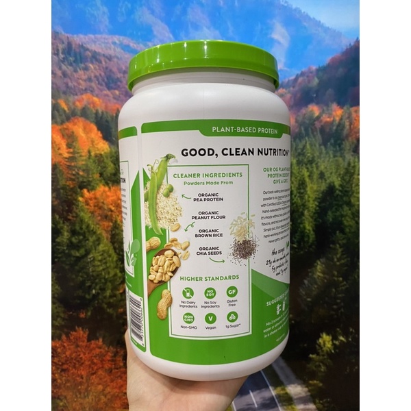 Bột đạm hữu cơ Orgain organic protein peanut butter ăn kiêng vị bơ đậu phộng 920g mẫu mới của Mỹ đi air