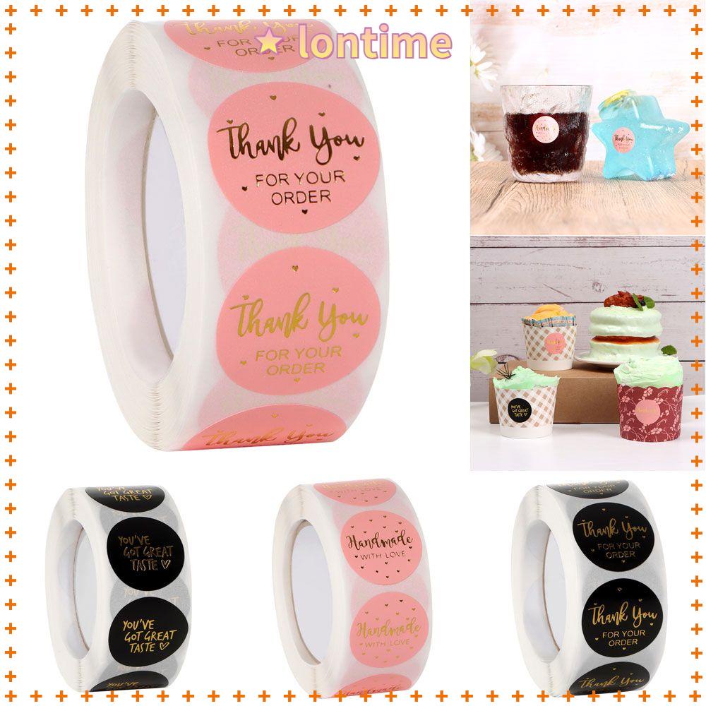 Cuộn 500 Nhãn Dán In Chữ Thank You Độ Dính Cao Dùng Gói Quà Tặng