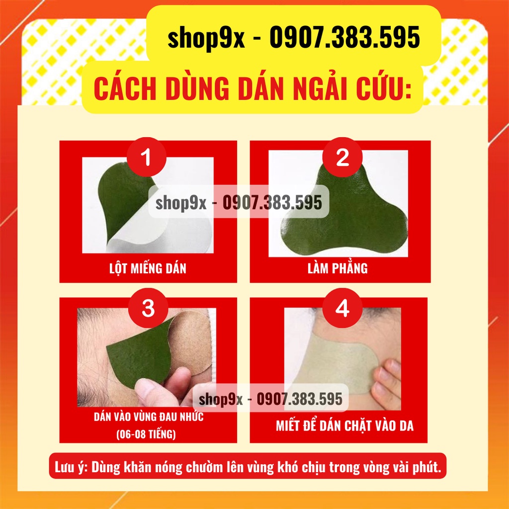 Hộp 12 Miếng Dán Ngải Cứu Vai Gáy Giảm Đau Cổ Vai Gáy, Thải Độc
