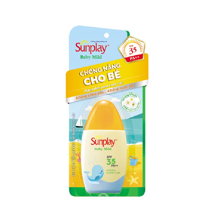 KEM CHỐNG NẮNG NGĂN ĐEN SẠM CHO BÉ SUNPLAY BABY MILD SPF35 (30G)