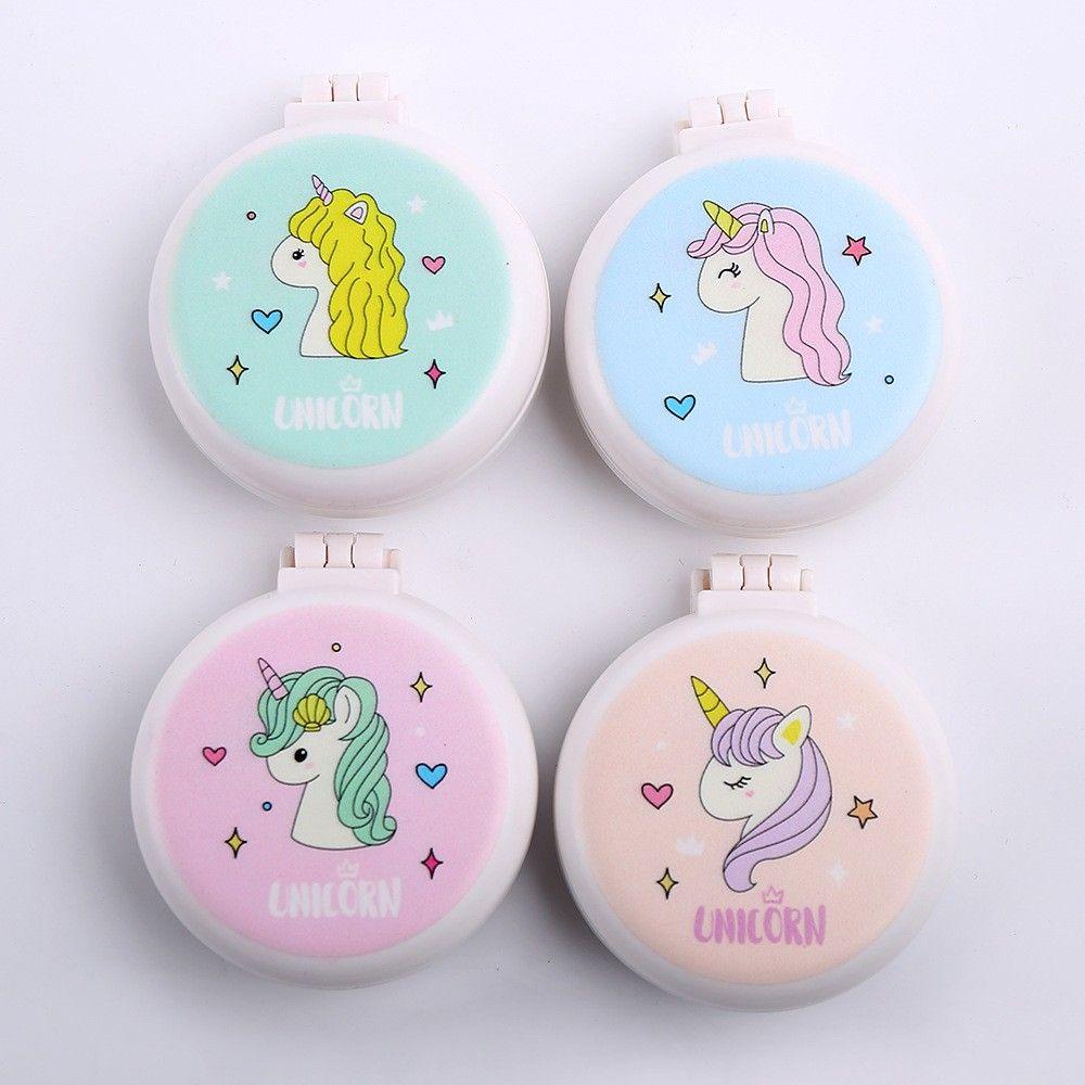 Lược Chải Tóc Kèm Gương Trang Điểm Hình Kỳ Lân Thiết Kế Nhỏ Gọn Tiện Dụng