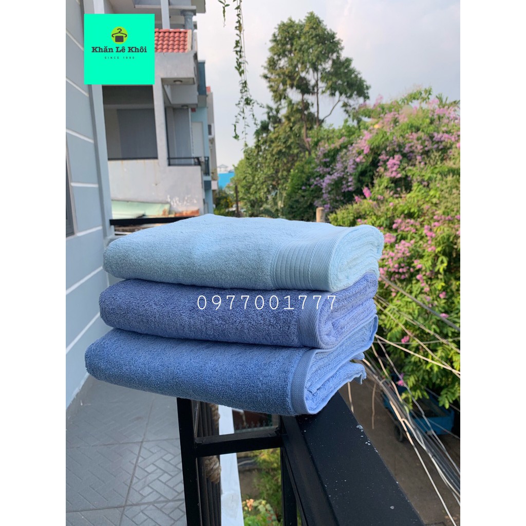 Khăn tắm size vừa và lớn 100% cotton Tông xanh Tươi mát - 50x100/60x120cm