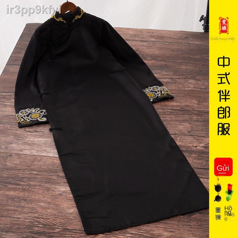 ◘♧☇Áo dài phù dâu kiểu Trung Quốc Áo dài phù dâu Áo cưới kiểu Trung Quốc nam retro sáng tạo mangear anh e