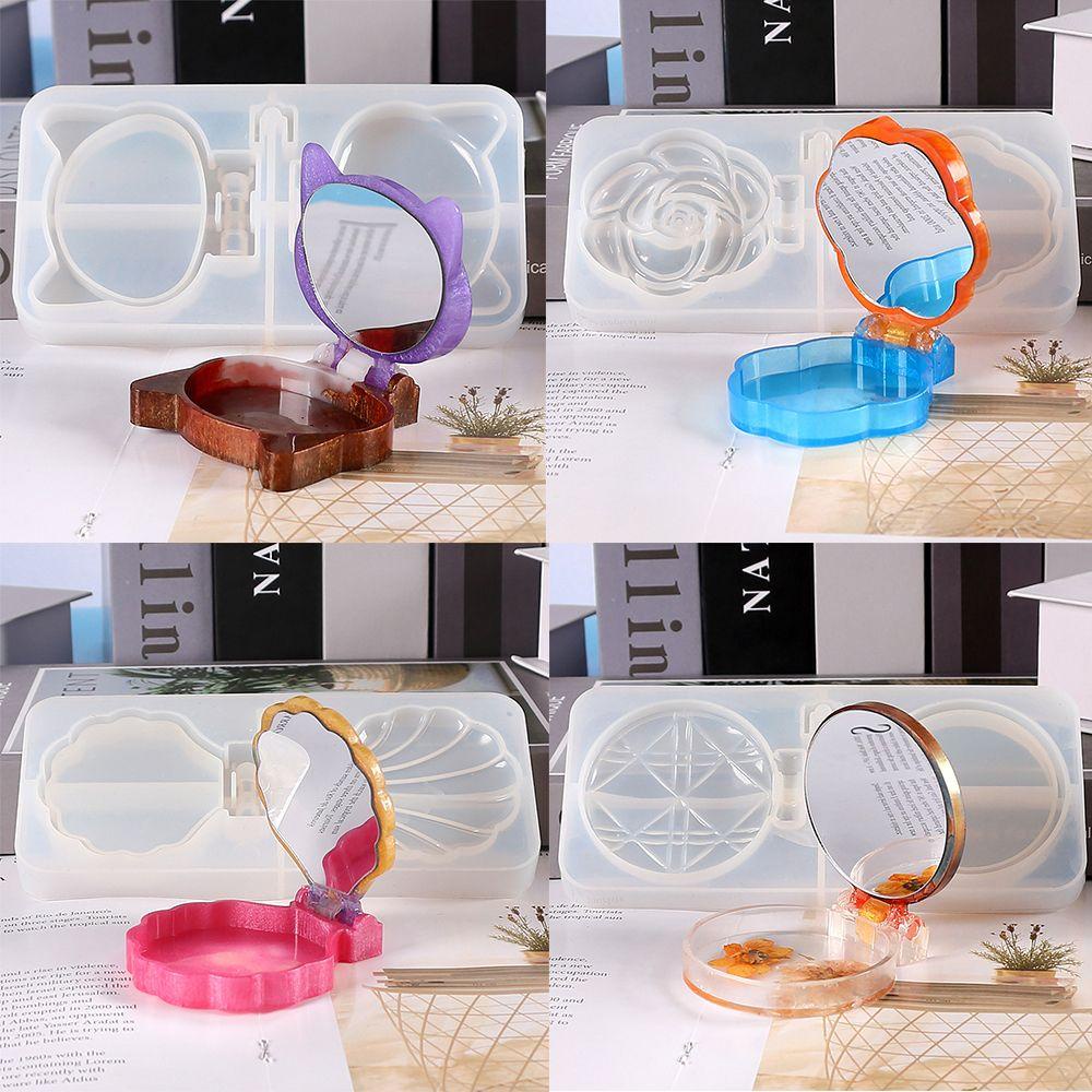 LAKAMIER Khuôn Làm Gương Trang Điểm Hình Vỏ Sò / Mèo 3D Độc Đáo