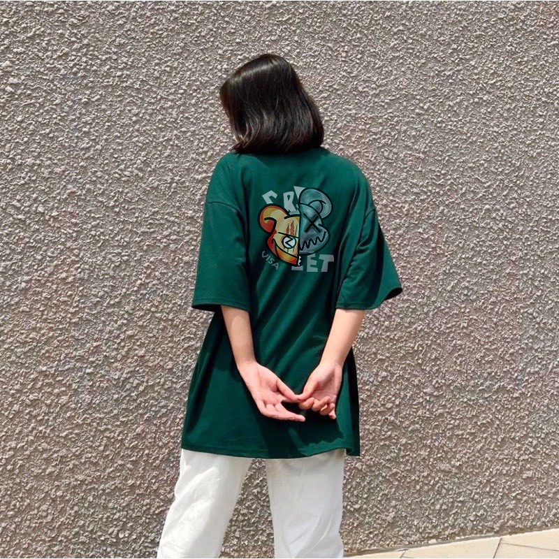 Áo phông nam nữ unisex tay lỡ thun form rộng teen VISA cổ tròn oversize cotton giá rẻ màu đen trắng tee Sammy96 Shop