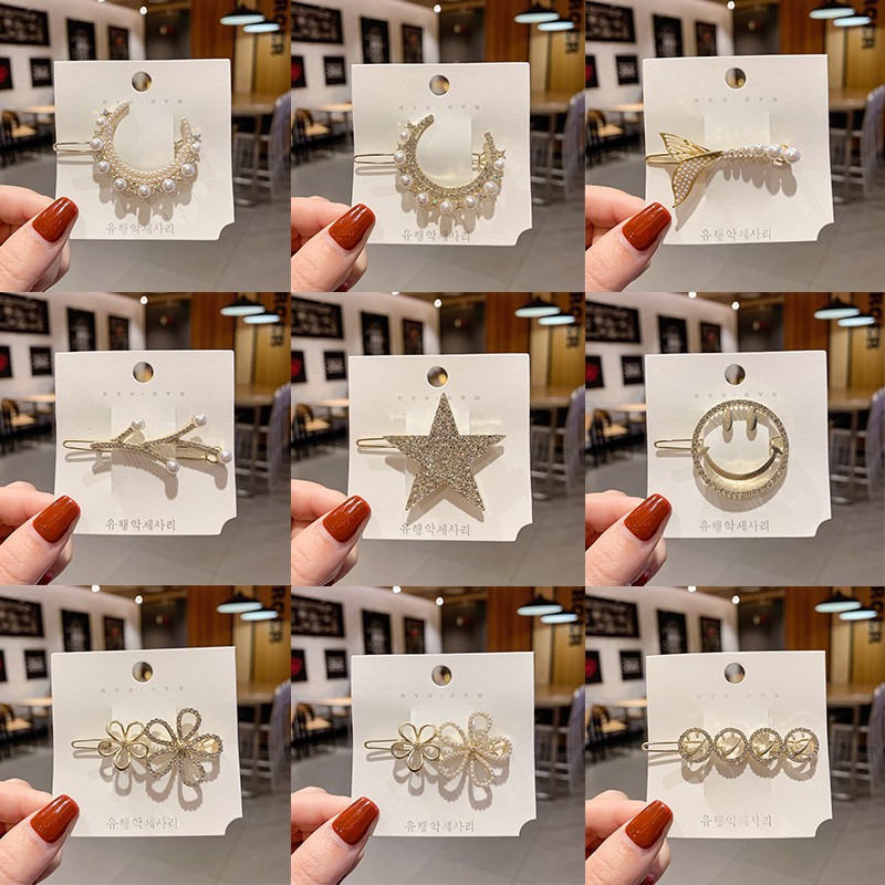 Kẹp Tóc Nhiều Kiểu Đính Ngọc Trai Xinh Xắn Kiểu Hàn Quốc