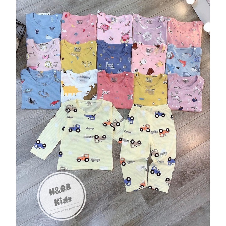 Bộ thu đông dài tay sợi tre họa tiết QC cực kỳ xinh yêu, chất siêu đẹp cho bé 10-20kg( túi zip)