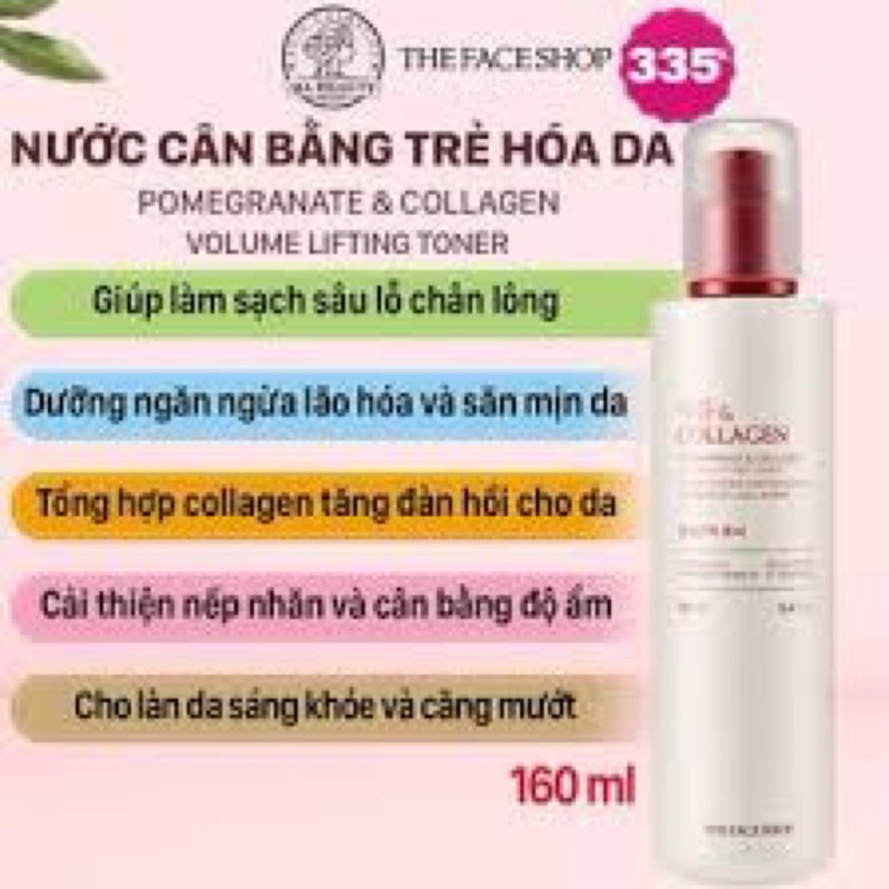 NƯỚC HOA HỒNG LỰU COLLAGEN CHỐNG NHĂN- THE FACE SHOP