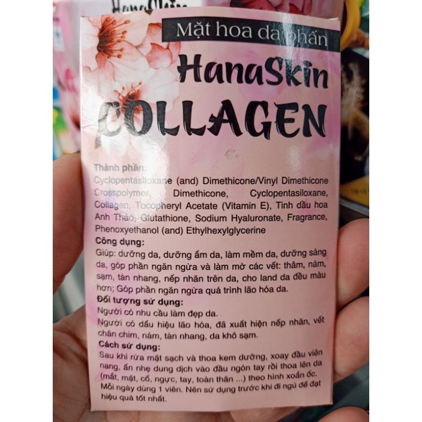 [Xả Kho] Combo 10 Hộp .Viên Bôi Đẹp da Collagen Hana Skin Collagen Mặt Hoa Da Phấn – hộp 30 viên
