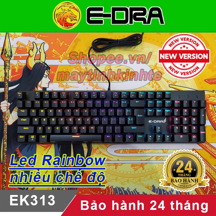 Bàn phím cơ E-dra EK313 EK387 Ek384 Fuhlen Eraser [Bảo hành 24 tháng] ♥️Freeship♥️ Phím cơ Gaming EDra EK313 M87S