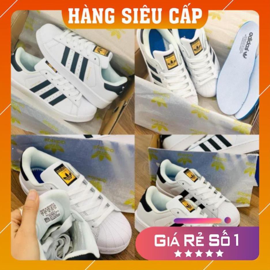 ⚡[SALE OFF] Giày Thể Thao SuperStar Sò Tem Vàng Trắng Sọc Đen Khuyến Mãi