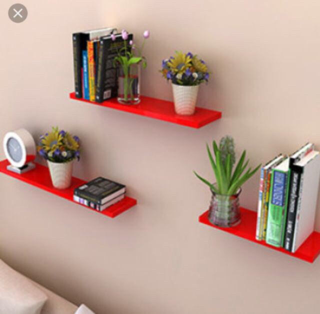 SET 3 THANH KỆ GỖ TREO TƯỜNG TRANG TRÍ- DECOR NGANG DÀI 60cmx sâu 12cm dày 1,8ly. Bảo hành 1 năm