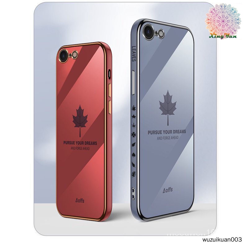 Ốp Điện Thoại Mềm Họa Tiết Lá Phong Có Dây Đeo Cho iPhone 7 8 6S 6 Plus XS MAX XR XS X 8 7 6 6S SE2020