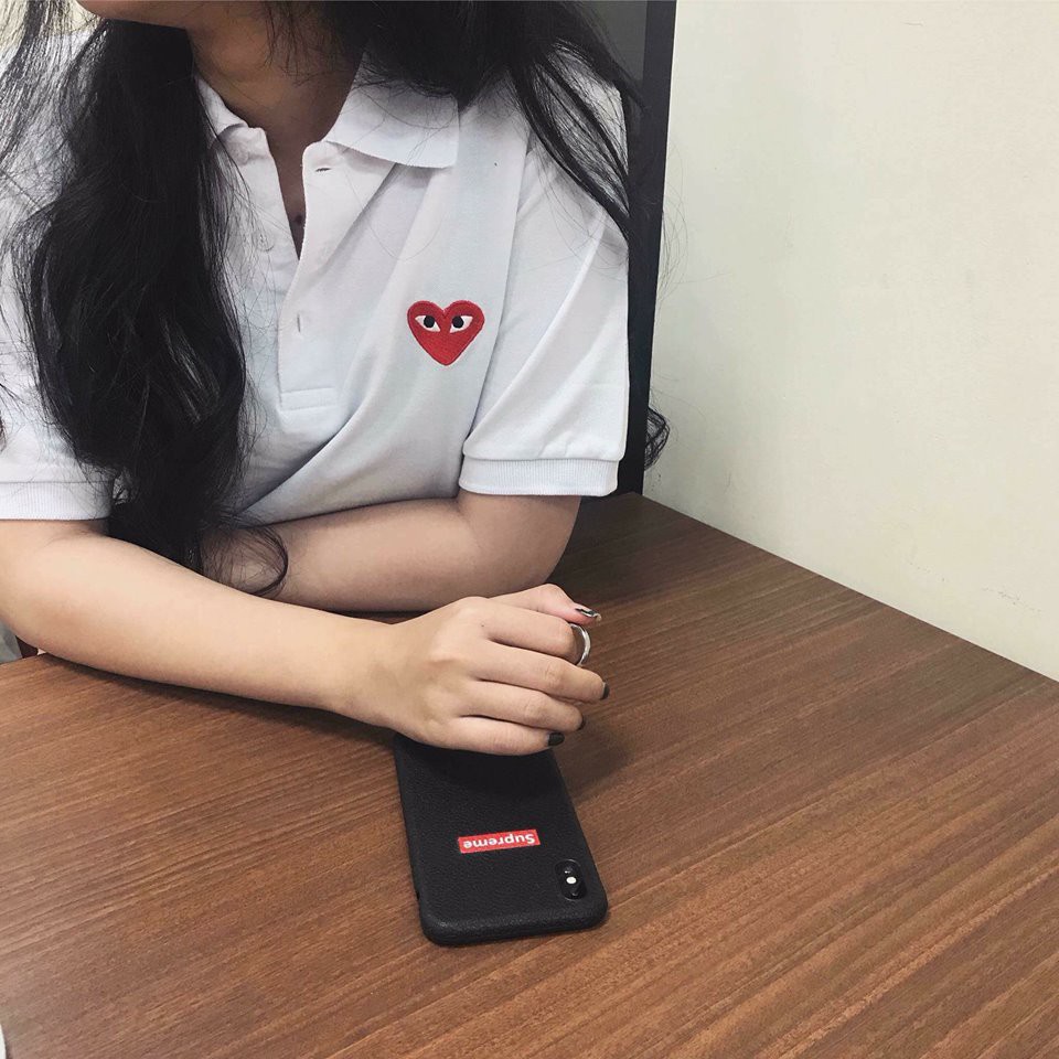 [Kèm hình thật ] Áo polo thêu tim đỏ Play Heart unisex | BigBuy360 - bigbuy360.vn