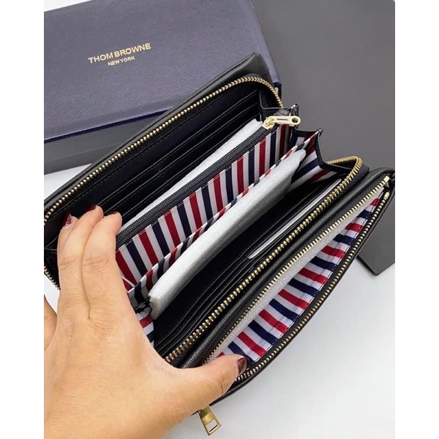 TNS-Clutch cầm tay unisex da thật cao cấp nhiều ngăn Thom clutch-màu đen classic