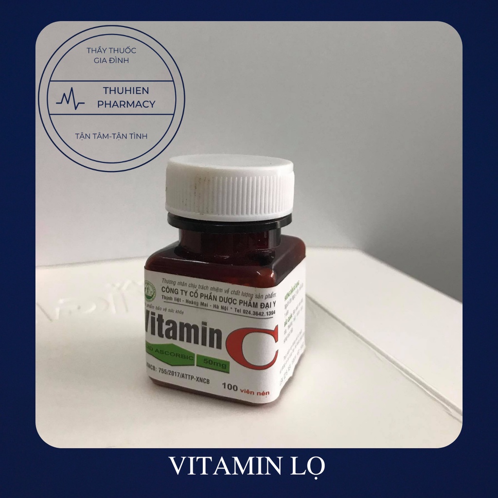 CÁC VITAMIN DẠNG LỌ Vitamin B1, Vitamin B2, Vitamin B6, Vitamin PP, Vitamin C (Lọ 100 viên)