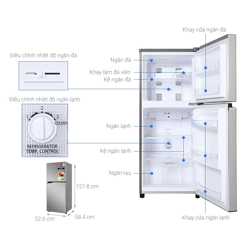 Tủ lạnh Panasonic Inverter 170 lít NR-BA190PPVN - Hàng chính hãng