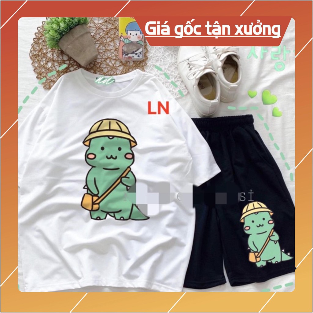 Sét áo khủng Long đeo cặp + quần đùi đen LN12