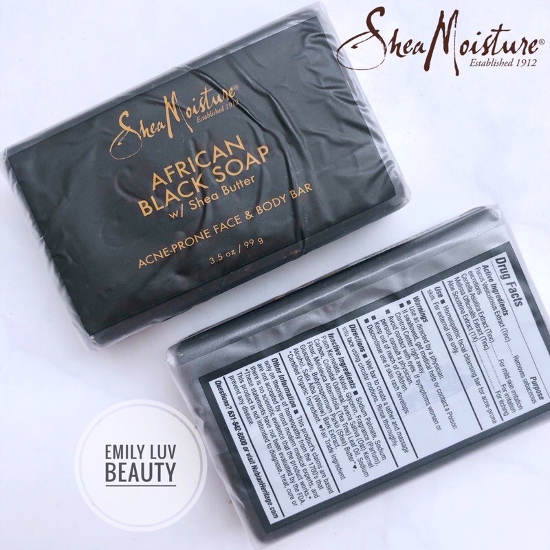 Xà phòng mụn lưng, mụn ngực Black Soap Shea 230G USA