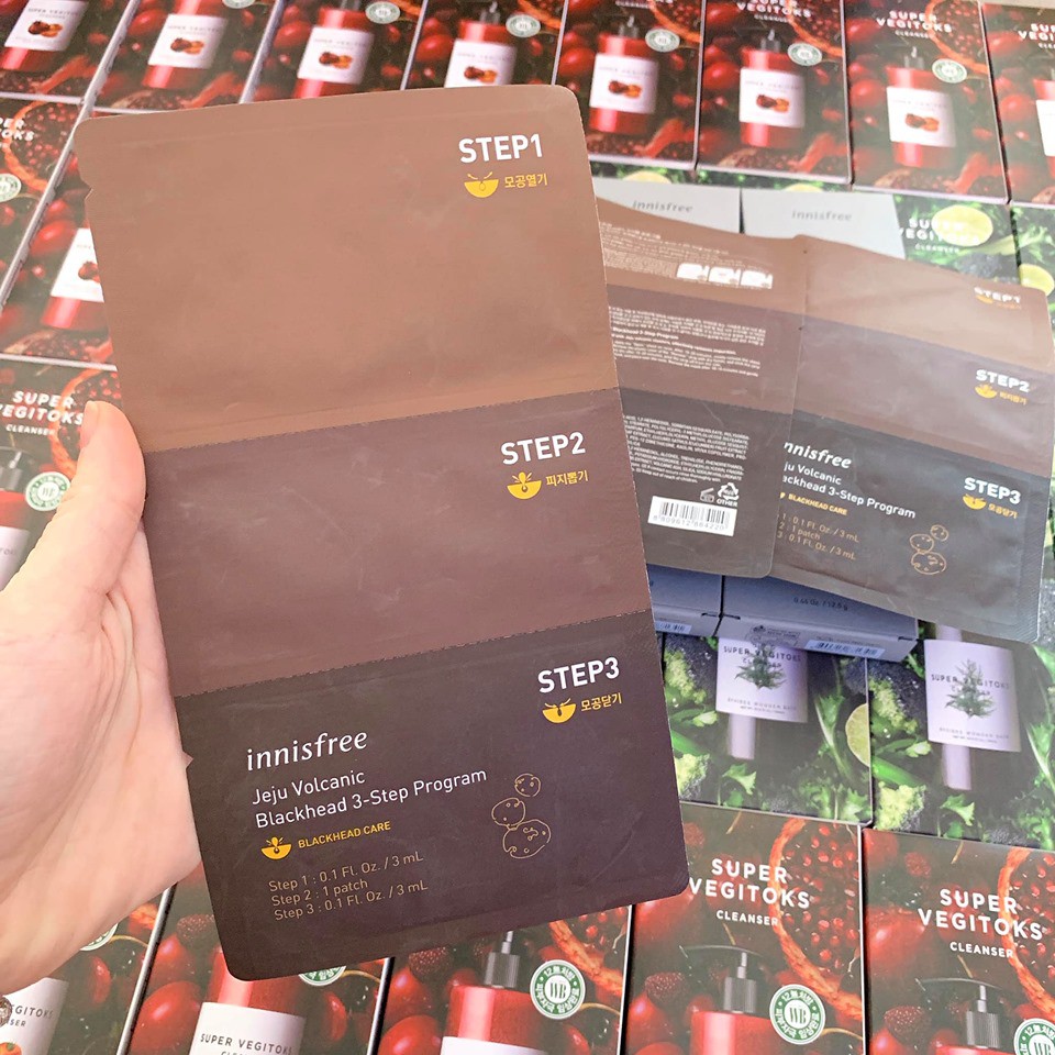 Mặt nạ Lột Mụn Đầu Đen 3 Bước Innisfree Jeju Volcanic Blackhead 3 Step Program
