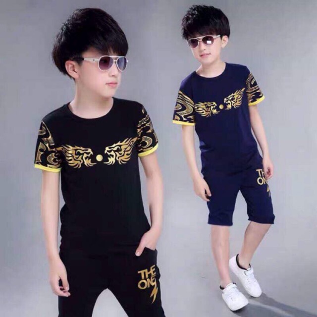 Bộ quần áo trẻ em hình rồng cho bé trai quần áo cho bé 4 5 6 7 8 9 10 tuổi